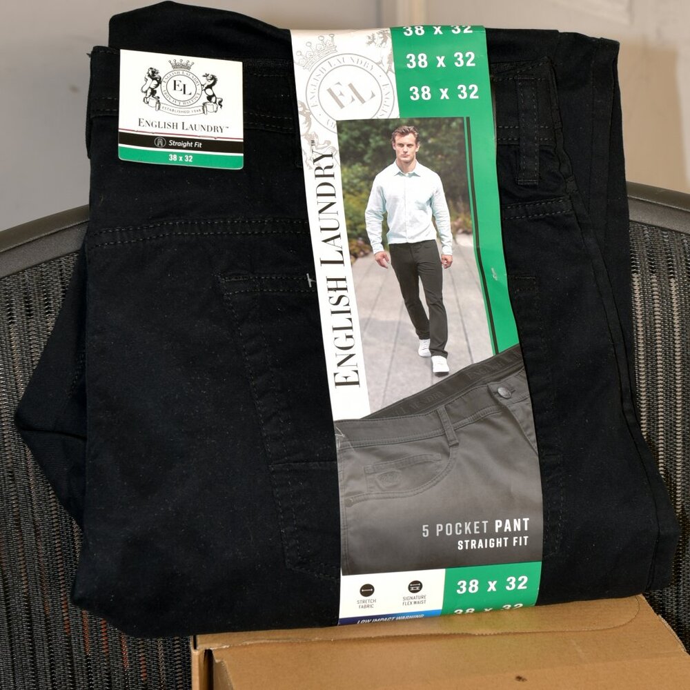 Black- English Laundry Men's 5- Pocket Pants